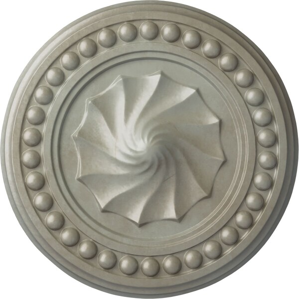 Ekena Millwork Foster Shell Ceiling Medallion (Fits Canopies up to 9 5/8"), Hnd-Painted Flash Gold, 15 3/4"OD x 2"P CM15FOFLS - main